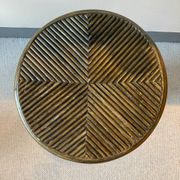 Vintage rattan plant pedestal