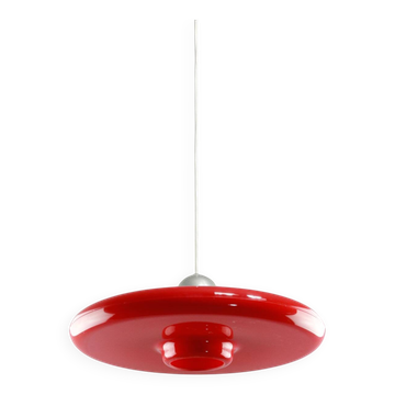 Space-Age Saucer Pendant in Red Plexiglas from Guzzini, 1960s