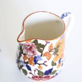 Jug, Broc, ceramic Gien peony pattern, vintage