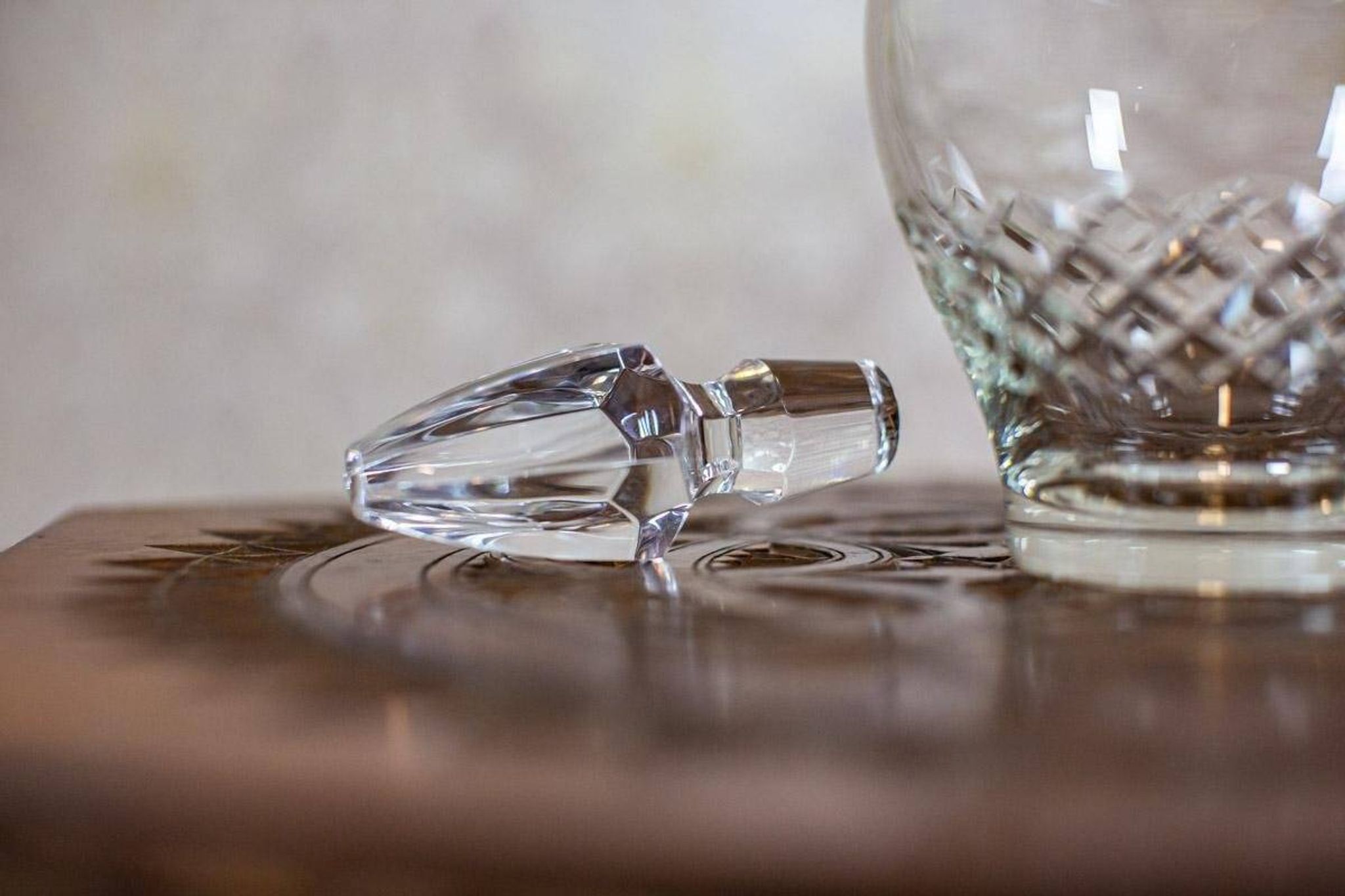 Vintage Crystal Liquor Decanter, 1930s