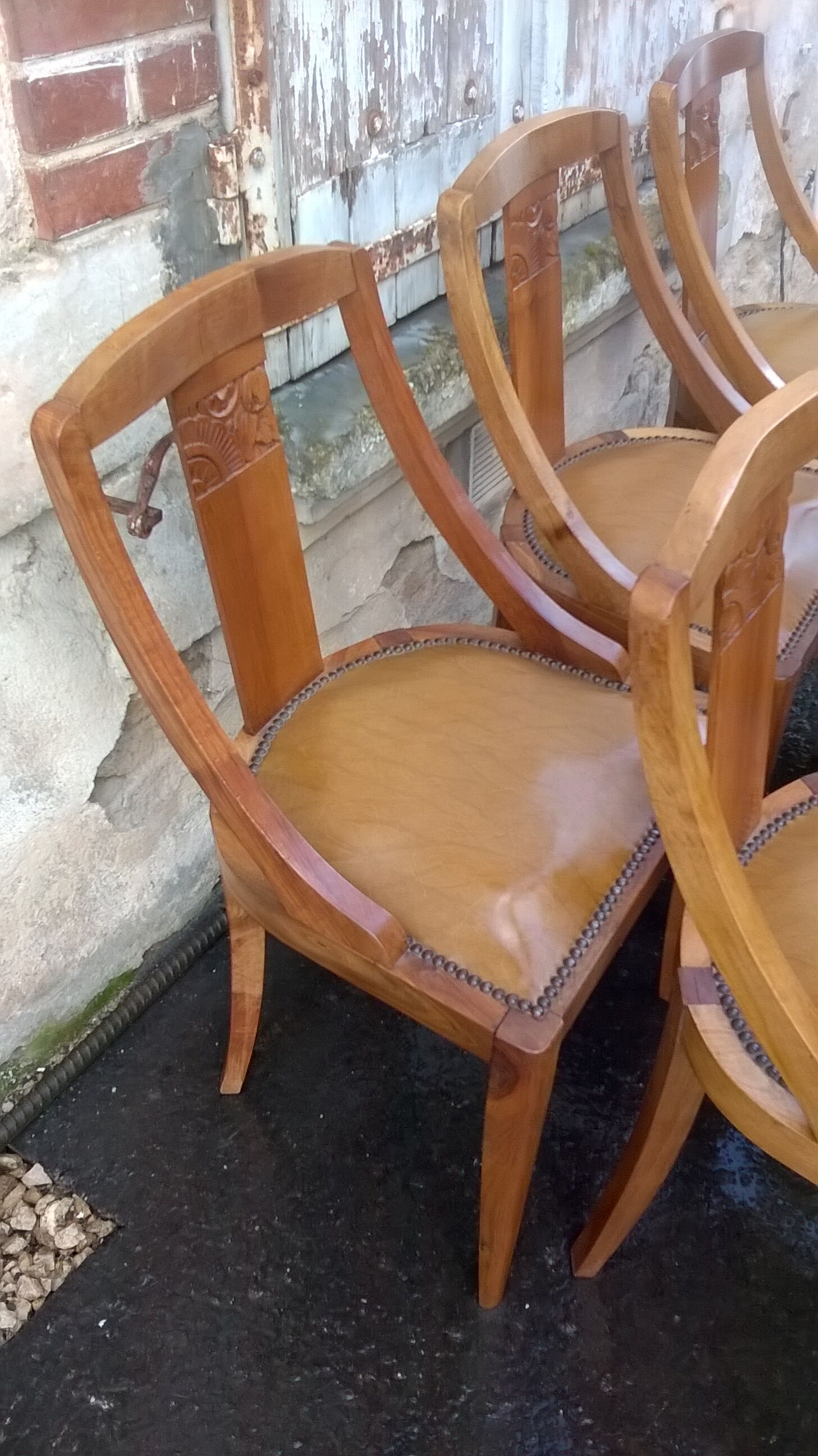 Six chaises gondole époque Art Déco