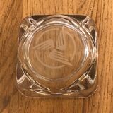 Vintage ashtray engraved glass
