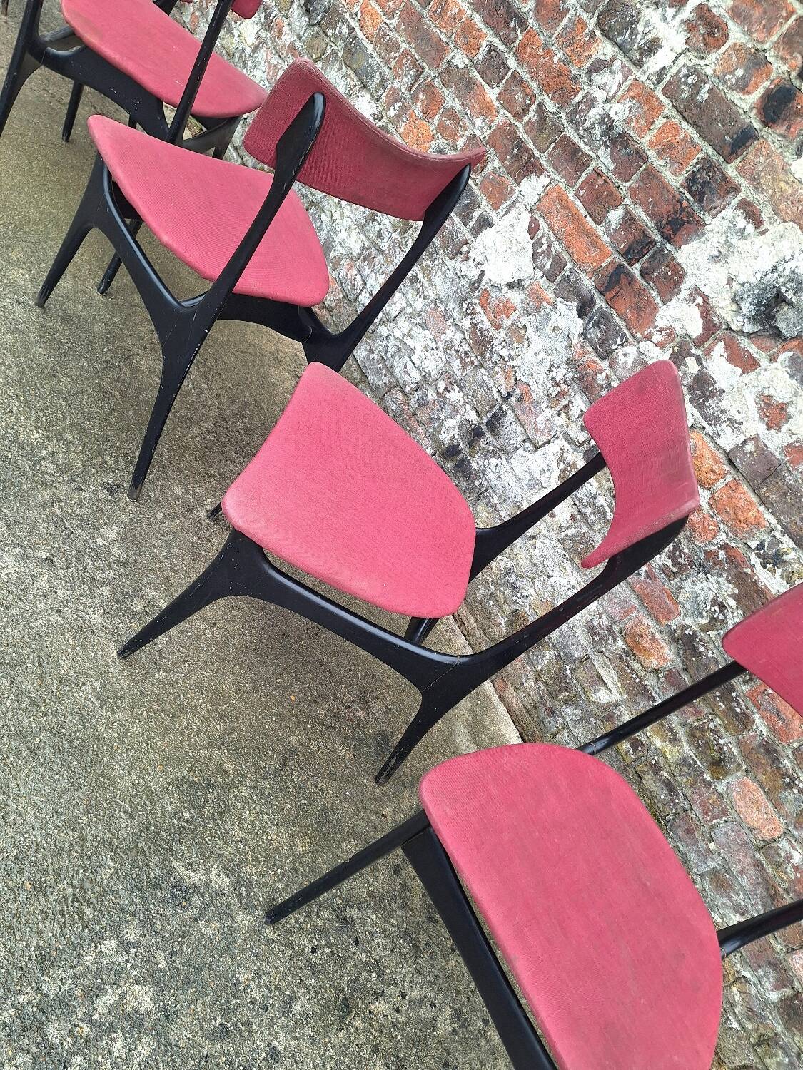 Set of 6 vintage Alfred Hendrickx chairs for Belform model S3