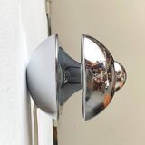Chrome mushroom table or wall lamp in German mid-century space style by Klaus Hempel for Kaiser Leuchten, 1970s.
