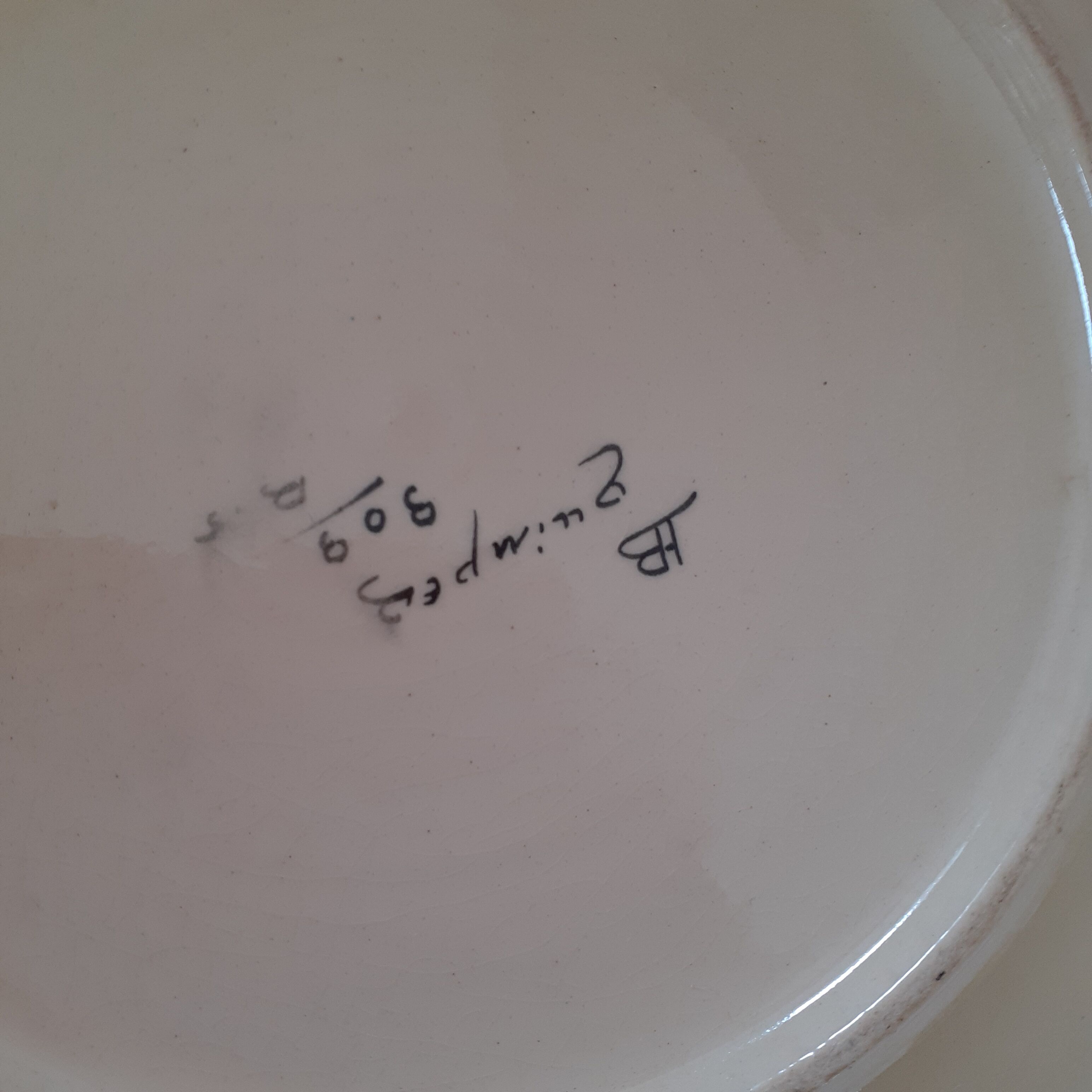 Octagonal dish with handles Henriot quimper art deco.