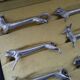12 animal knife holders Art Deco antique silver metal in case