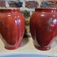 Paire de vases en barbotine