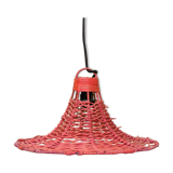 Vintage tulip hanging lamp in rattan