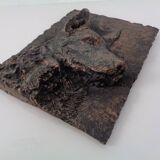 Large copper-coloured German Shepherd relief, 1960s