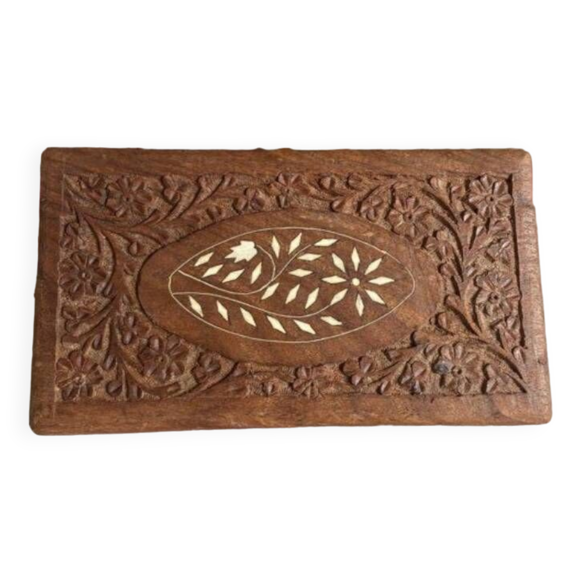 Indian carved wooden box