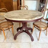 Thonet table n°8 / n°9 from 1888 Café Museum, after Adolf Loos marble top