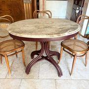 Thonet table n°8 / n°9 from 1888 Café Museum, after Adolf Loos marble top