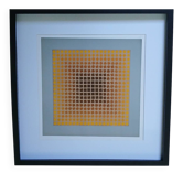 Tableau Vintage Art Optique - Victor Vasarely CTA-102 Frame 40x40cm