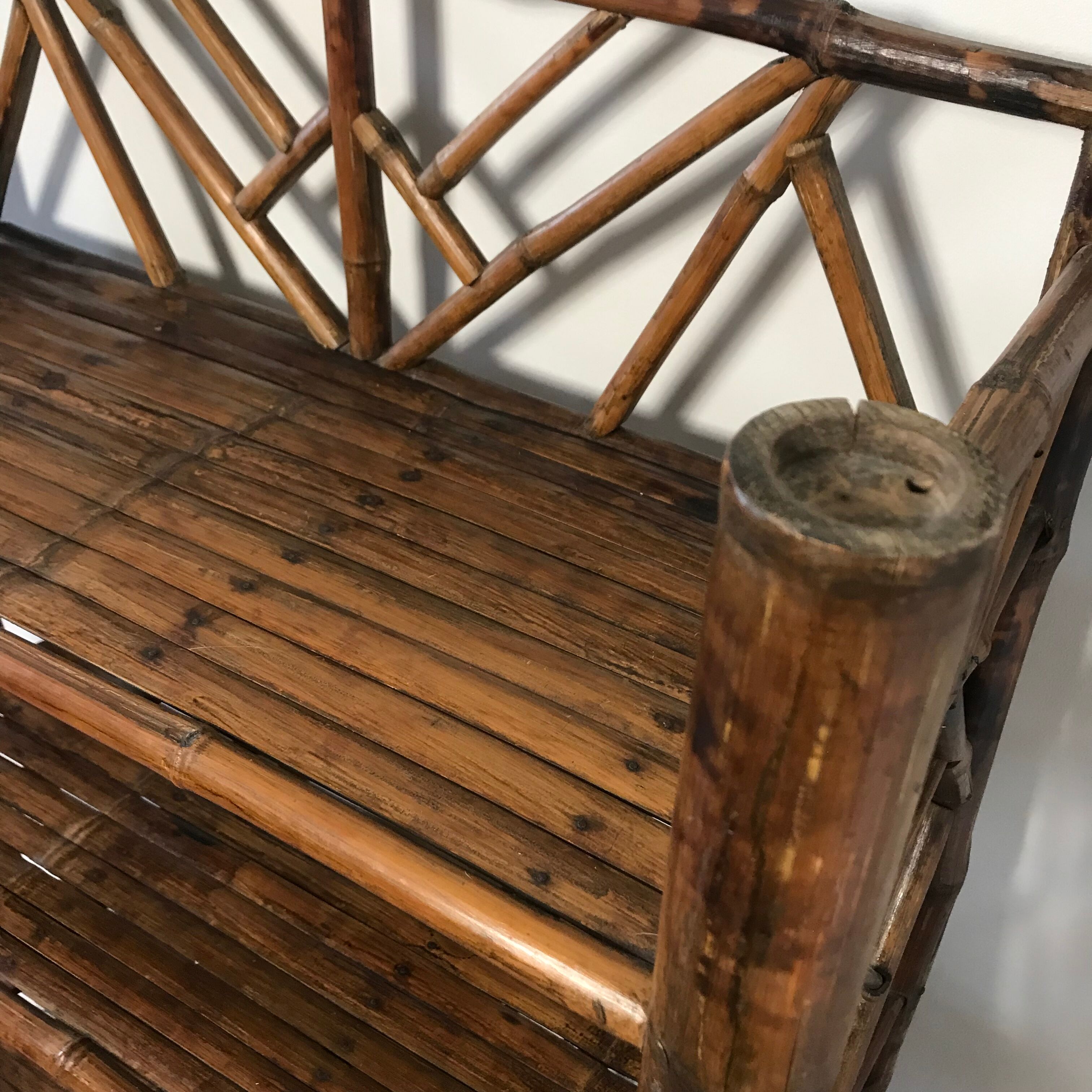 Vintage 1970 bamboo shelf