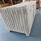 Rattan storage bench