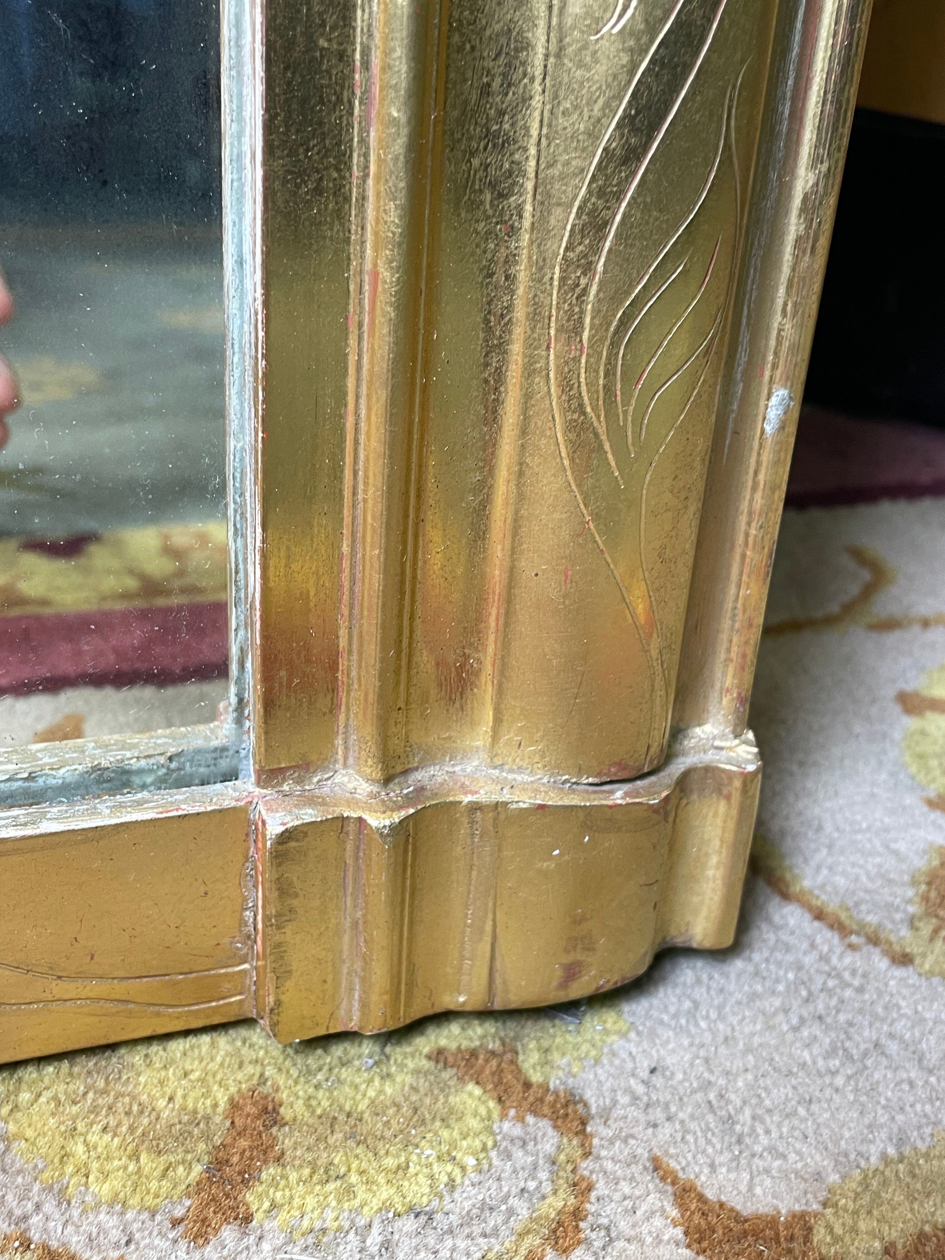 Louis Philippe era mirror with gold leaf