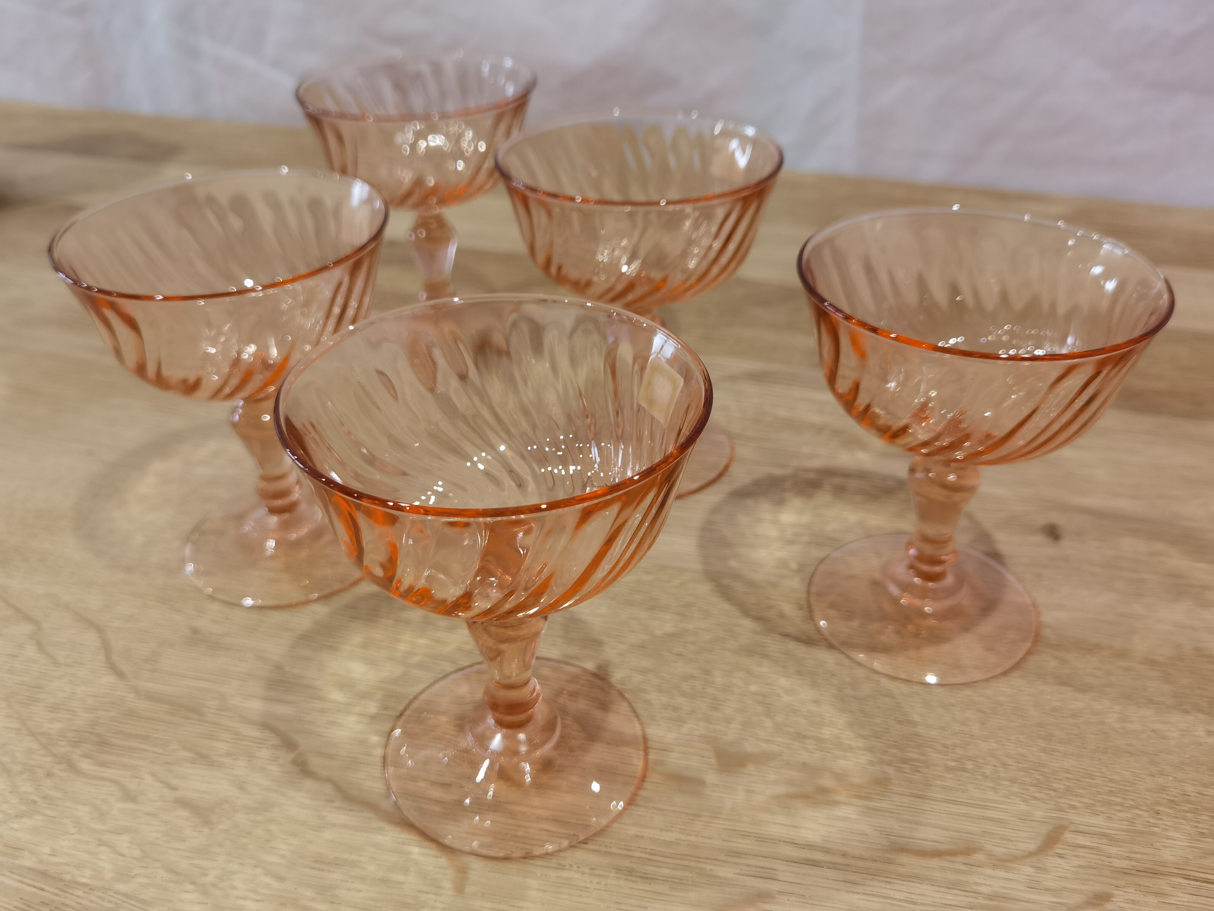 5 coupes à champagne de la marque "luminarc" rosaline
