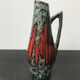 Former pitcher style art deco blue ceramics - vintage red