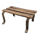 Antique iron and wood footrest
