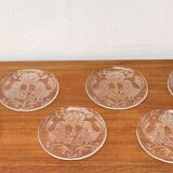 Vintage Swedish glass plates from the mid-century by Kosta Boda, 1960s, set of 6.
