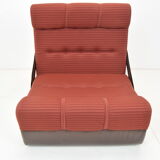 Mid-century Folding Armchair and Footstool or Daybed,1970's.