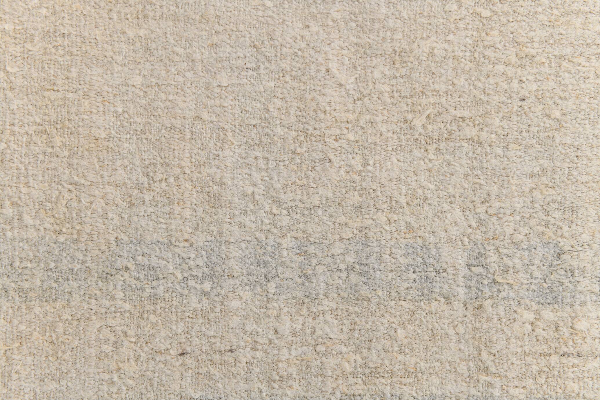 Beige & Black Striped Pattern Vintage Kilim Rug, 74x351 Cm