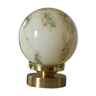 Lampe à poser globe marbré jaune