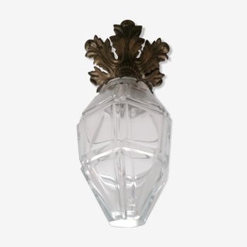 Cut glass and bronze ceiling light