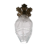Cut glass and bronze ceiling light
