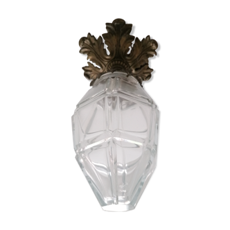 Cut glass and bronze ceiling light