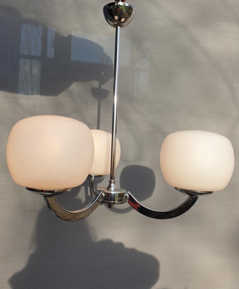 Sputnik 1970 triplet globes opal glass
