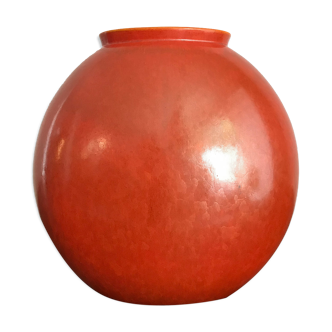 Italian Guido Andloviz big orange ceramic vase, 1940s