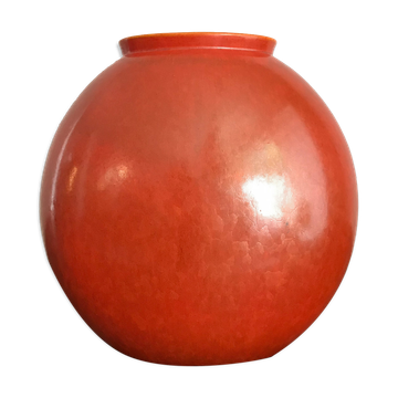 Italian Guido Andloviz big orange ceramic vase, 1940s