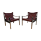 Pair of vintage Safari armchairs by Borje Johanson 1970