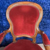 Pair of Louis Philippe period armchairs in walnut