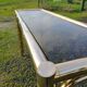 Gold console and vintage smoked glass, imitation bamboo 1970