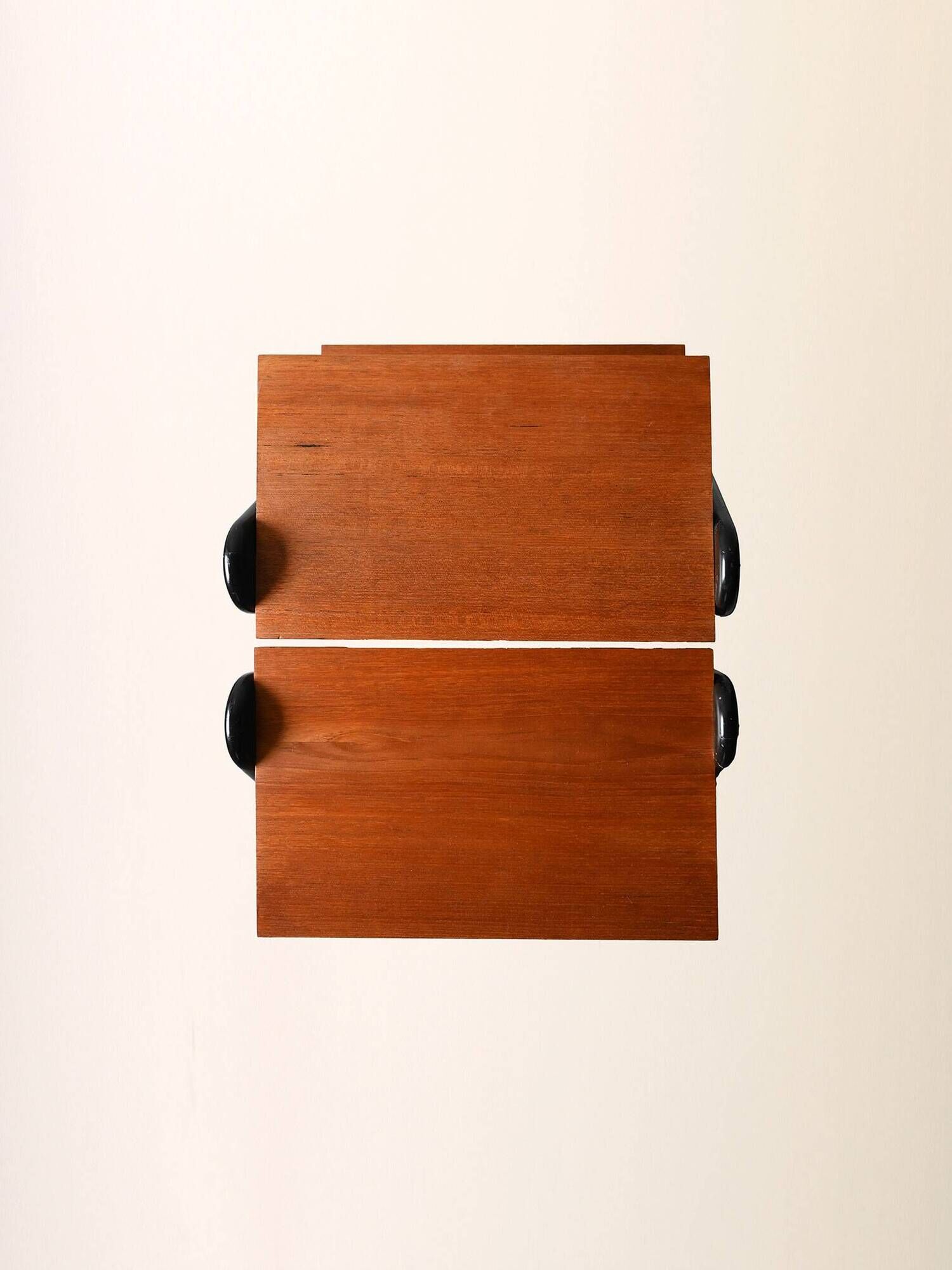 Pair of 1960s Scandinavian nightstands with black detail