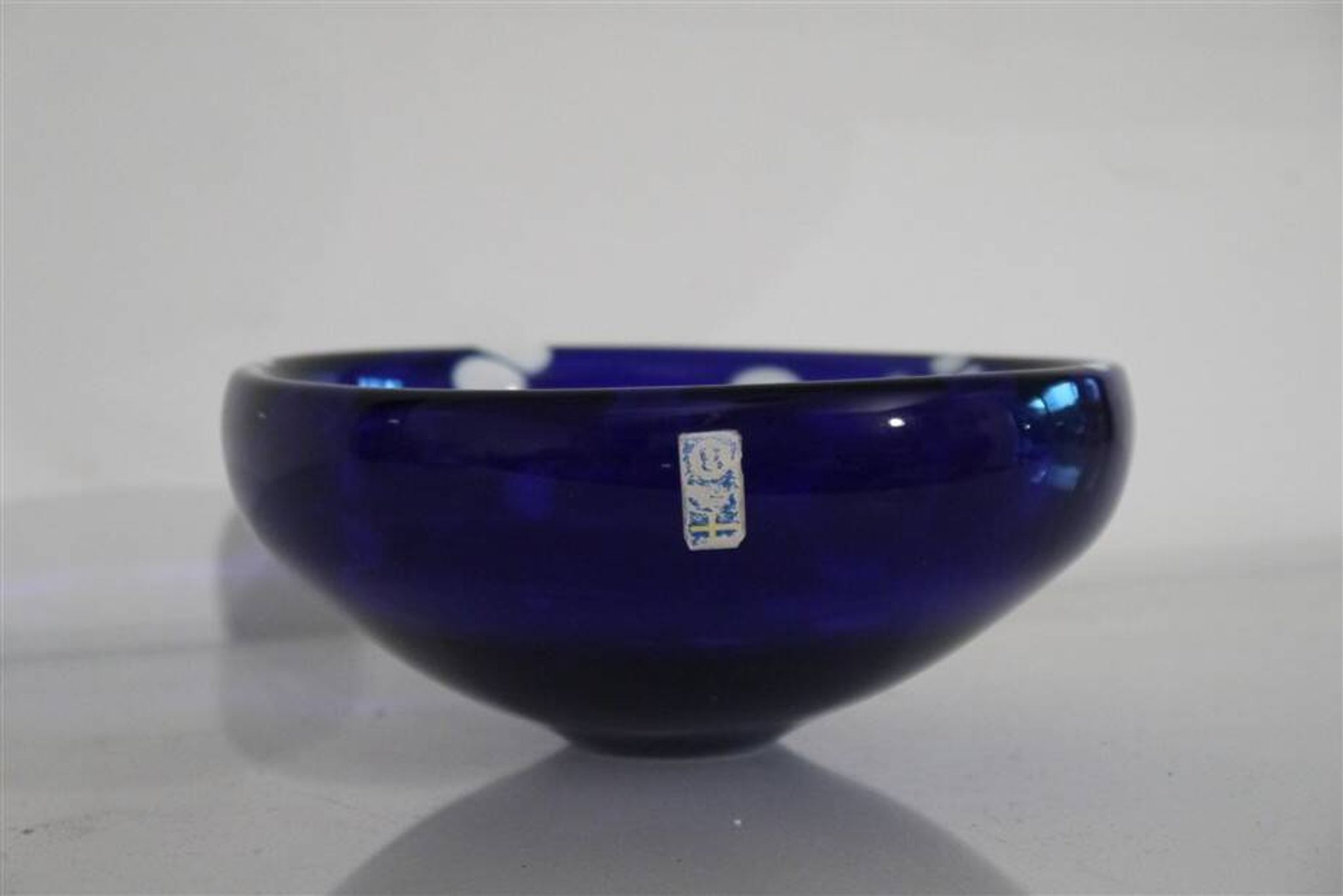 Scandinavian glass catchall from Bergdala glasbruk
