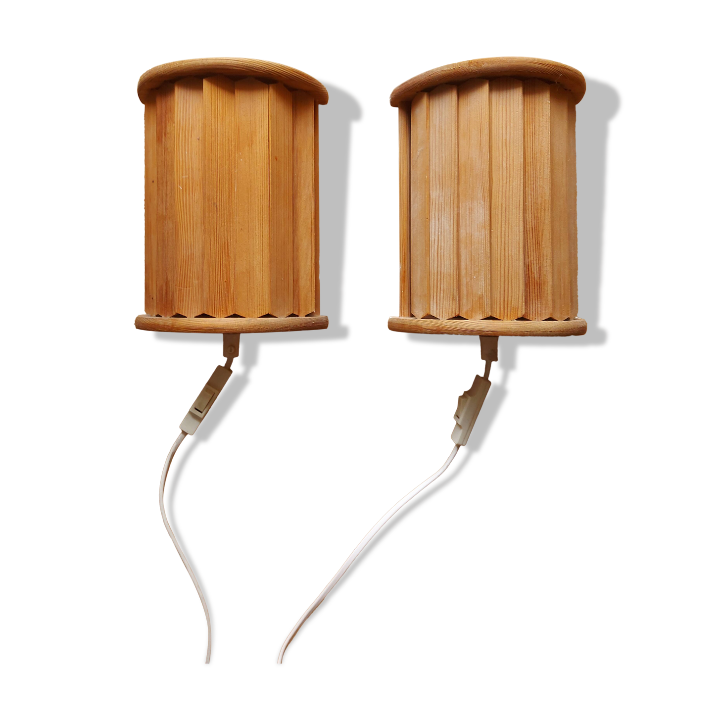2 vintage 80'S Ikea wooden wall lights