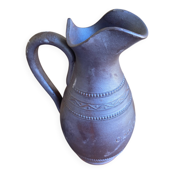 Pichet Ancien Terre Cuite Irisé Cuisine Vintage #D966