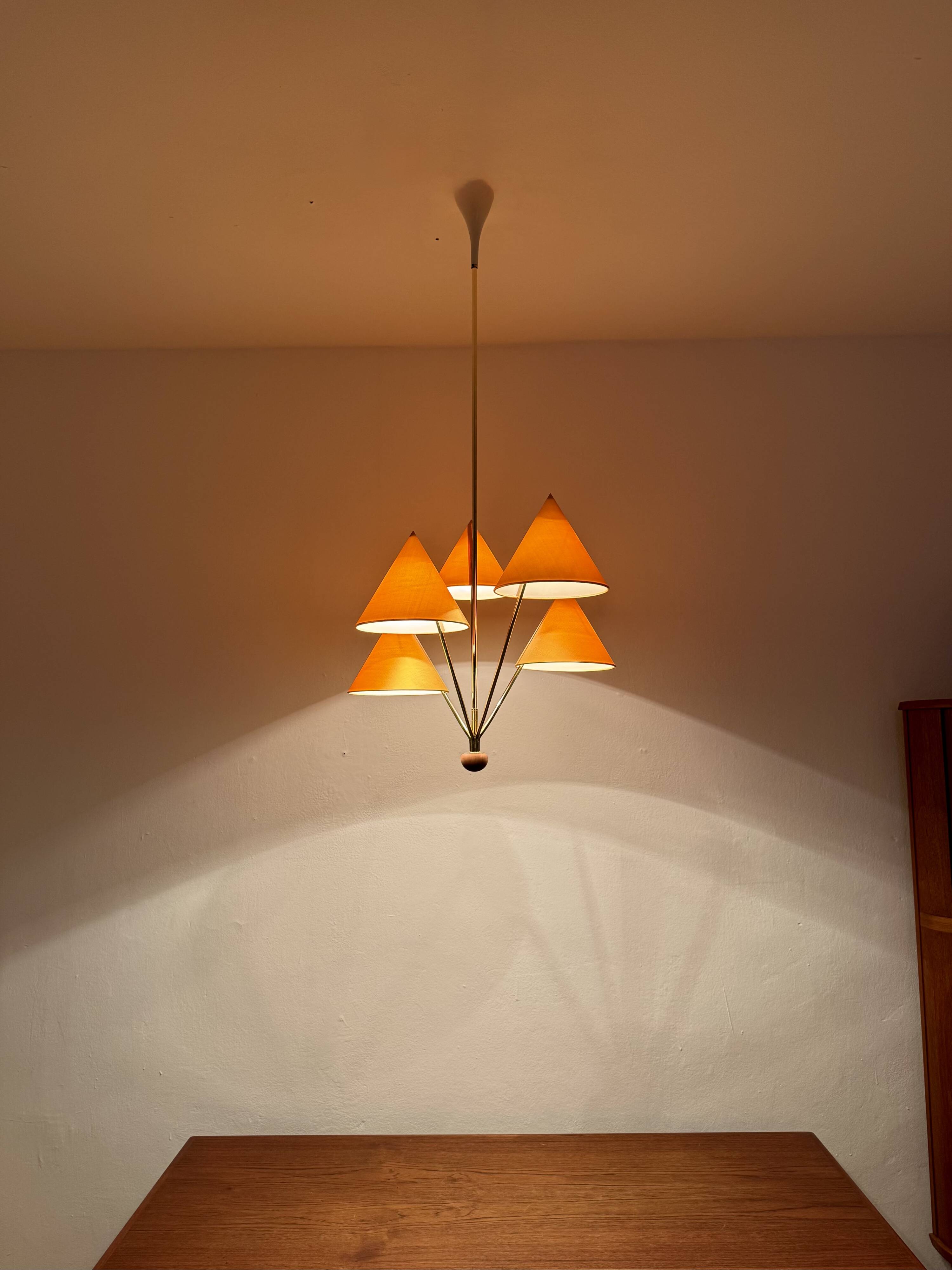 Beautiful Brass Chandelier by Rupert Nikoll