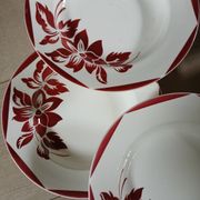 6 antique soup plates from Digoin and Sarreguemines