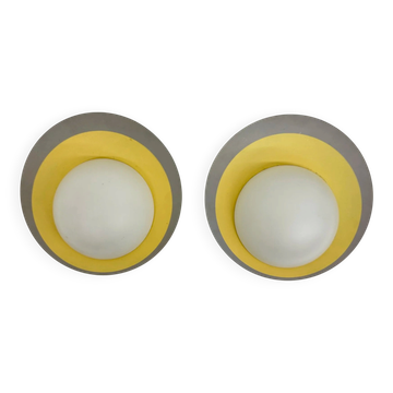 Pair of 2 Kaiser Leuchten wall lamps sconce, 1950s
