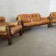 Brutalist leather lounge