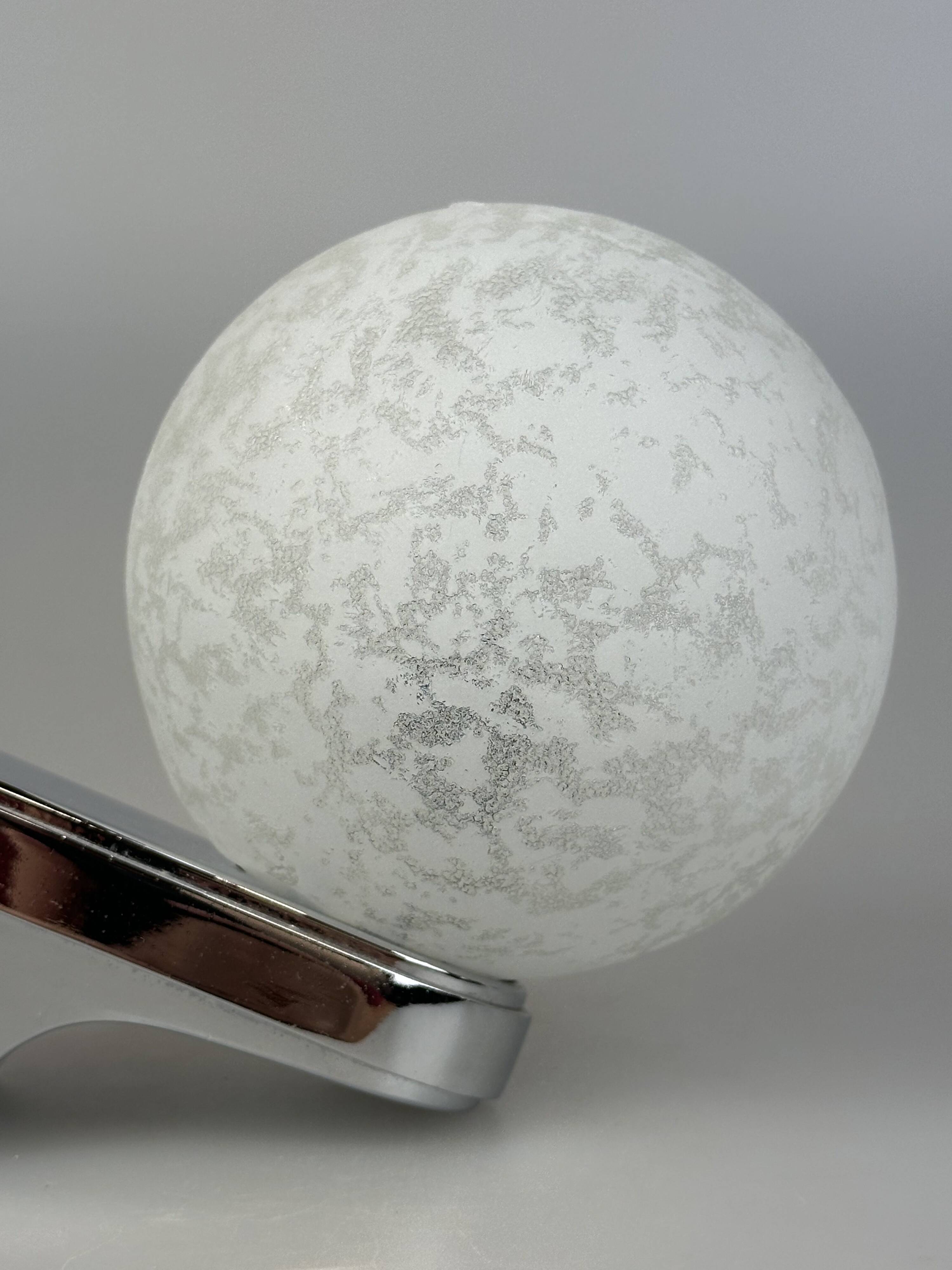 60s 70s Wall Lamp Globe Lamp Chrome & Glass German Space Age Design