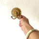 Coat hook, double hook in gold metal