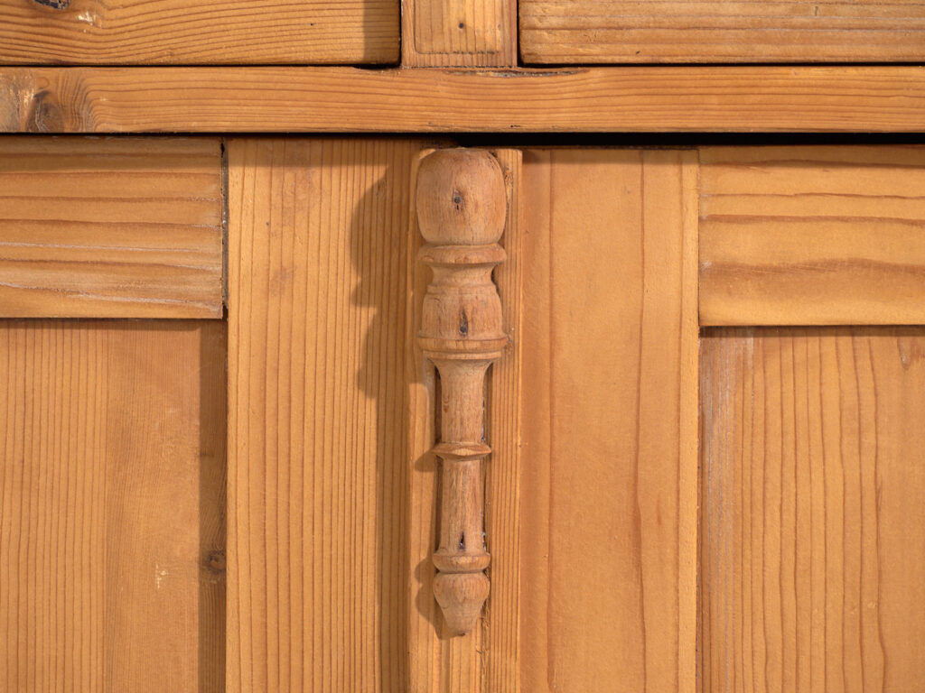 Antique pine dresser – European rustic furniture with shelves – circa 1940