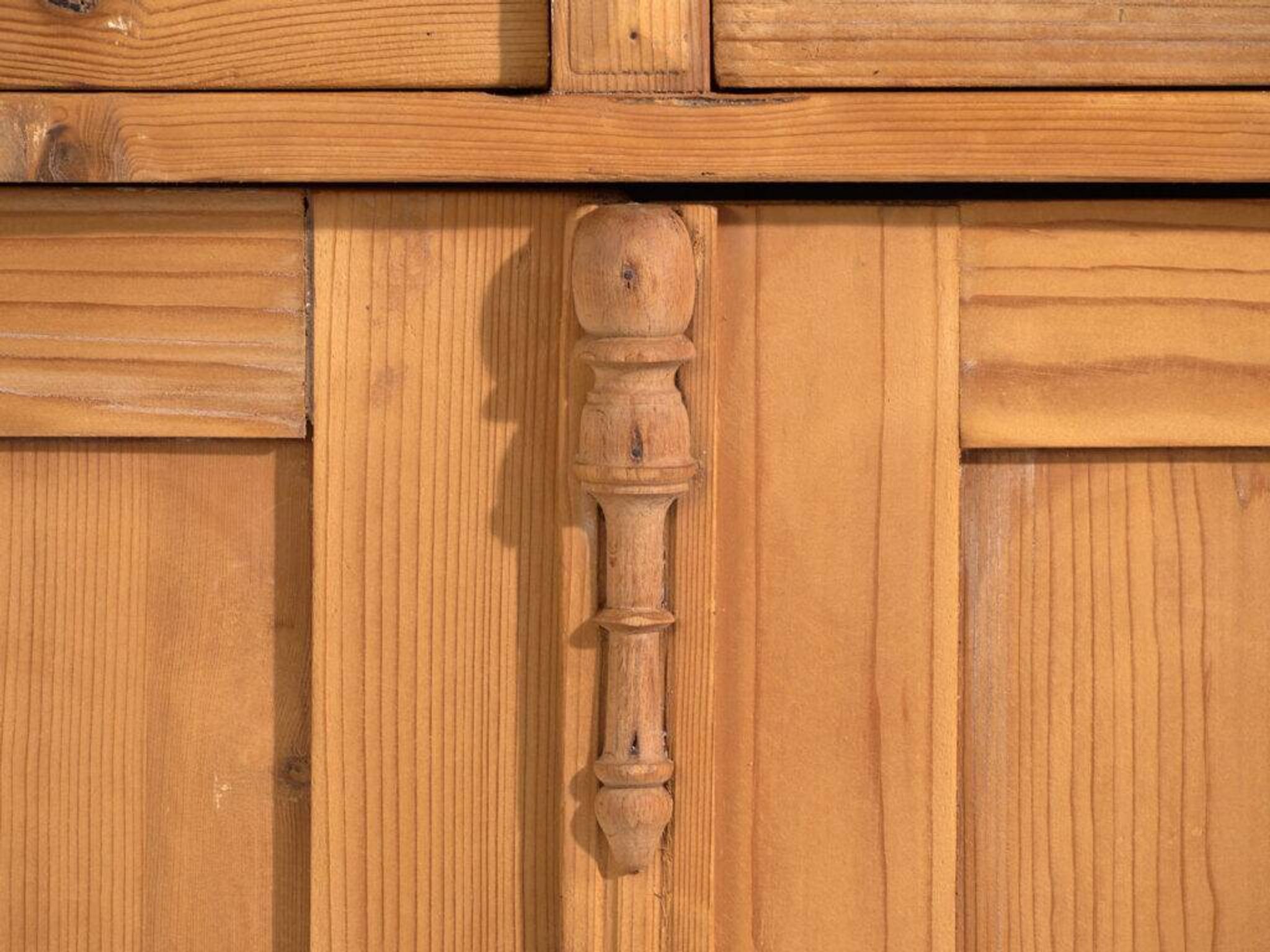 Antique pine dresser – European rustic furniture with shelves – circa 1940