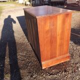 Commode 3 tiroirs noyer et laiton