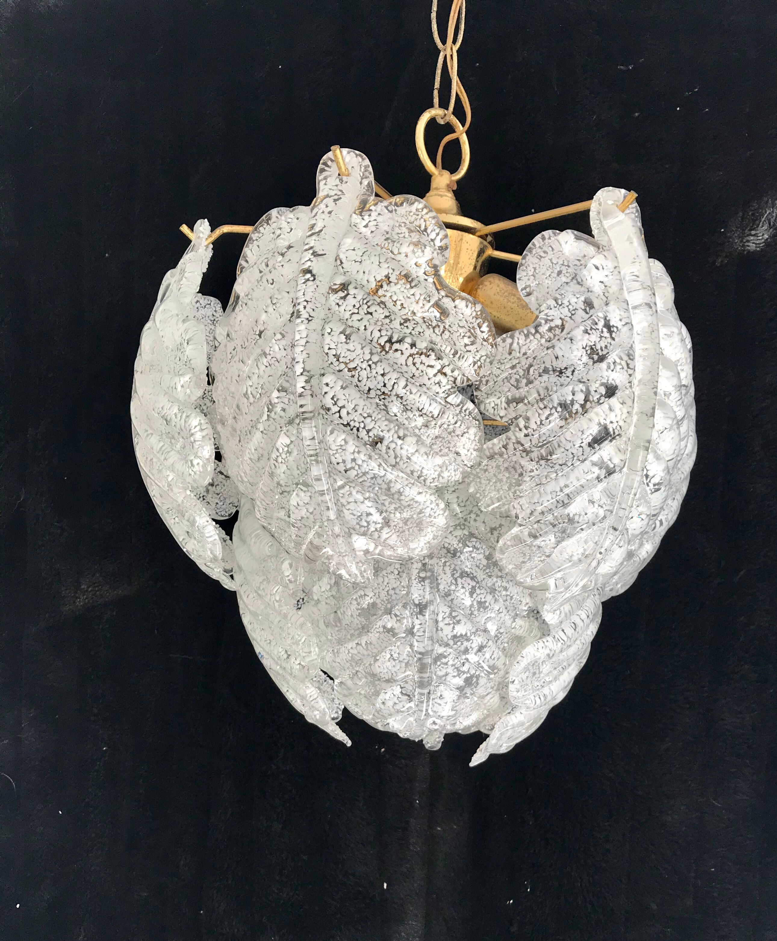 Lustre Mazzega en feuille ice frost
